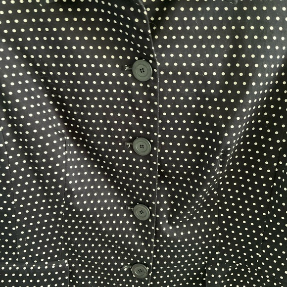 Norton & Co.Black  w White Polka Dots Knee Length Jacket. Size 14 - Picture 4 of 5